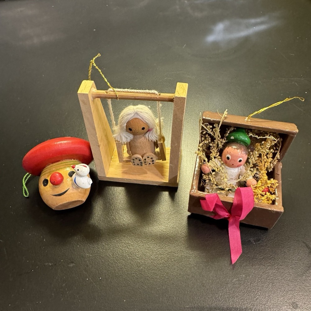 Steinbach Wood Mushroom Christmas Ornament Vintage & 2 Other‎ Items